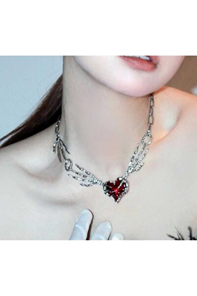 DÜKKAN DESİGN Gothic Skelaton Heart Kolye
