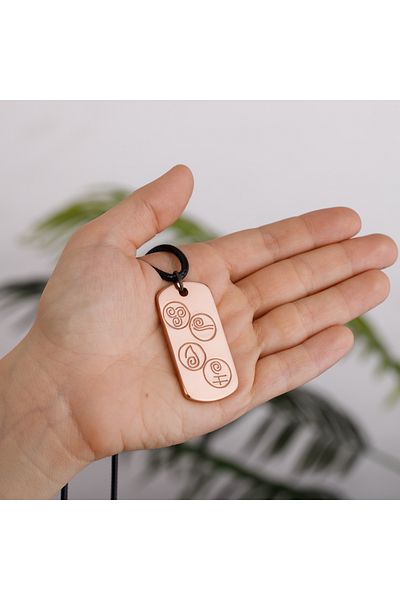 Demmex 2.5mm Thick Unisex Pure Copper Necklace - 4 Elements for Stress and Anxiety