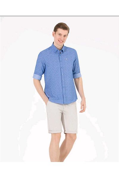 U.S. Polo Assn. Η.Π.Α. Polo Assn. Ανδρικό μπλε μακρυμάνικο πουκάμισο