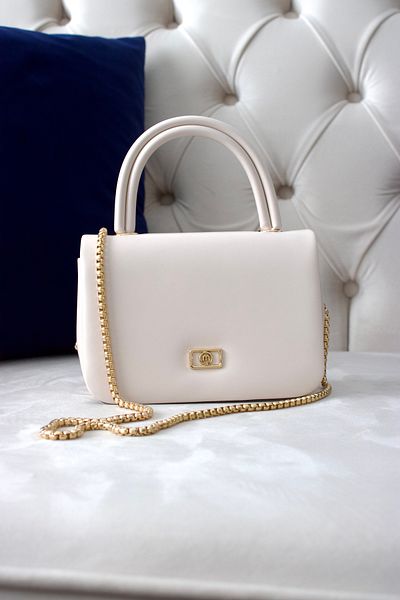 mossi Beige Chain Strap Women's Shoulder Bag
