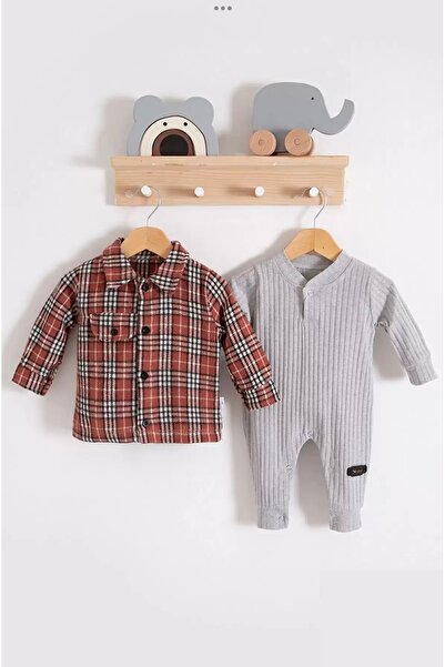 Bebeğin 50 Tonu Baby boy woody shirt buttoned jumpsuit 2-piece set 100% Cotton 3 6 9 12 18 months