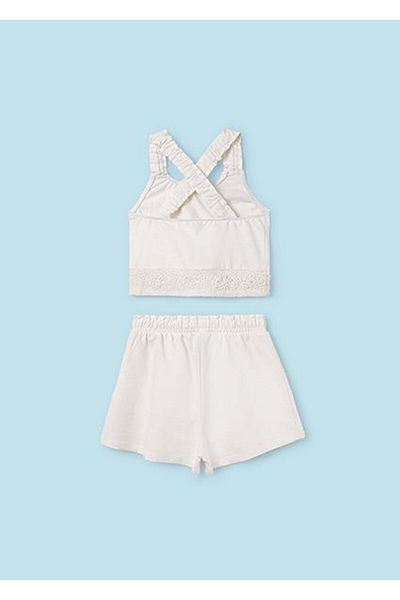 MAYORAL Set pantaloni scurți crem pentru fete 06275-064