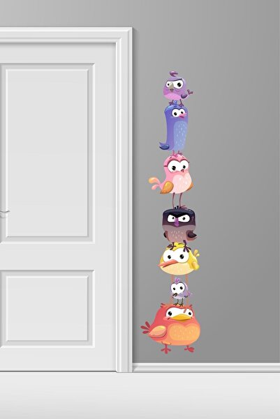 KanvasSepeti Autocolant de perete pentru dulap de ușă Chubby Birds