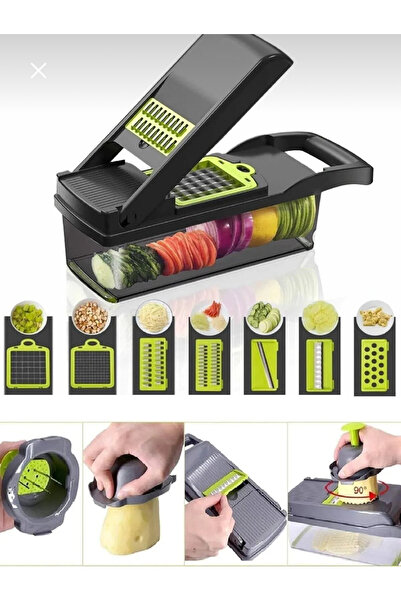 Panji Ev Gereçleri Rendeleme 13 parça hazneli sebze doğrayıcı dilimleyici kesici çok fonksiyonlu rende seti