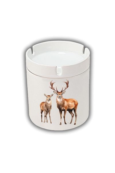 lili hediyelik Deers Printed Ashtray Ash Tray