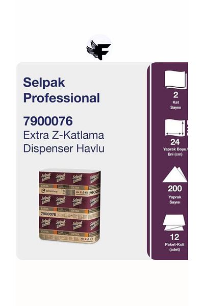 Selpak Professional Extra Z Fold Dispenser Towel 3 pack of 200