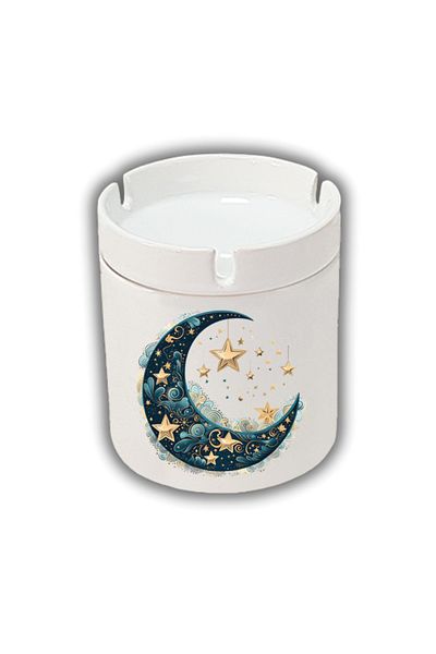 lili hediyelik Μοντέρνο Moon Printed Τασάκι Τασάκι