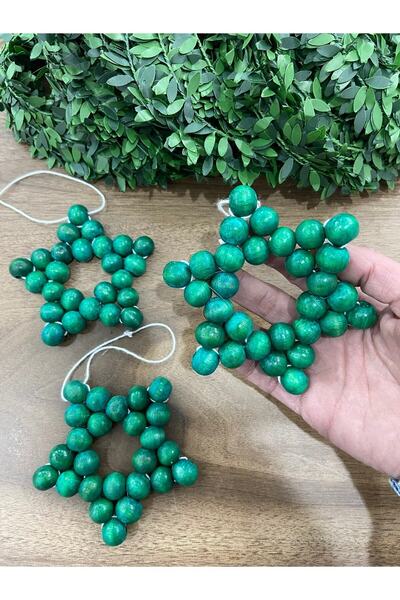 OZN TUHAFİYE Χειροποίητο Ξύλινο Αστέρι 3 τεμαχίων Χριστουγεννιάτικο Στολίδι Πεύκο 30ysl