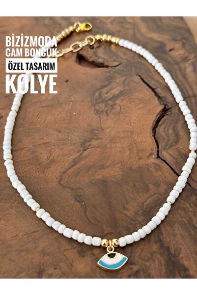 bizizmoda Bodrum Cam Boncuk Serenay Cam Kolye Nazar Boncuk Kolye
