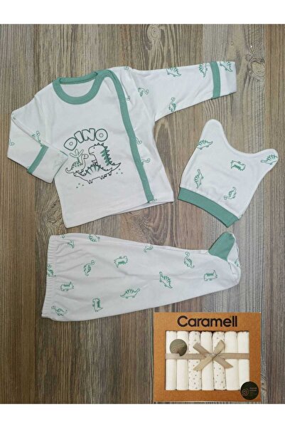Caramell Bebek Soft Girl Penye Ağız Mendili Hediyeli Kendinden Eldivenli Şapk...