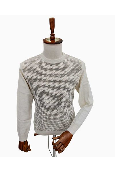 Sarar Patterned O Neck Interview Sweater