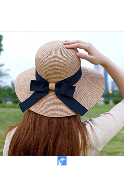 Kardelen Butik Denizli Luksuzni slamnati šešir za plažu (57-58 cm)