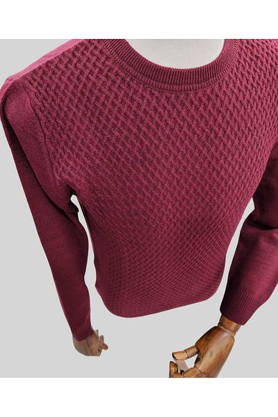 Sarar Patterned O Neck Interview Sweater