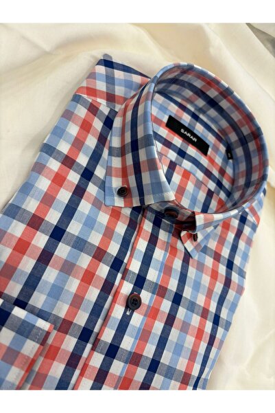 Sarar DOKUMA KUMAŞ %100 PAMUK KLASİK REGULAR FİT CEPLİ GÖMLEK