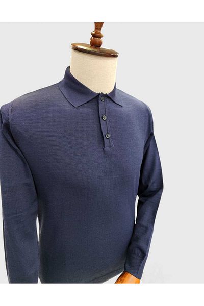 Sarar Navy Blue Polo Neck Ccs Wraps Sweater