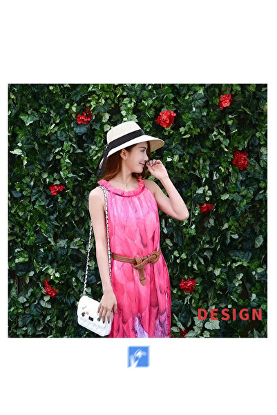 Kardelen Butik Denizli Pălărie de plajă de lux din paie (57-58 cm)