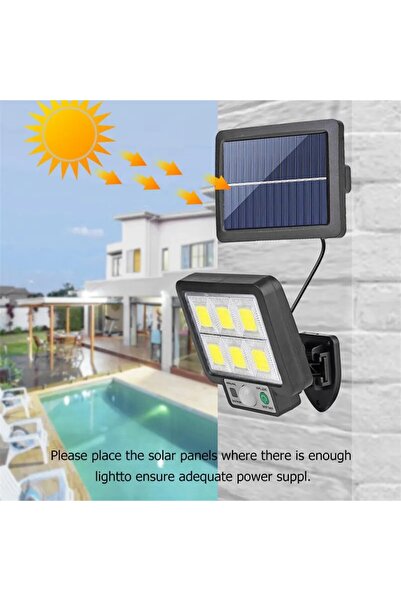 MENFRY Solar Güneş Enerjili Hareket Sensörlü Solar Aydınlatma 3 Mod 5 Metre K...