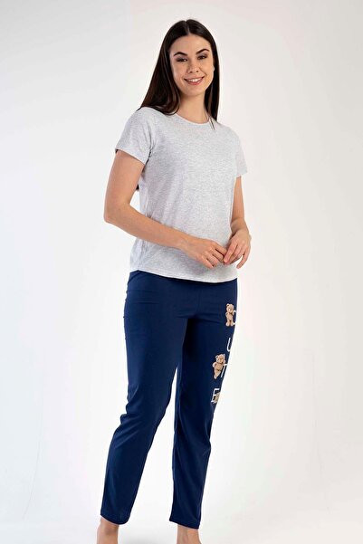 C&City Short Sleeve Pajama Set Snow Melange-441052