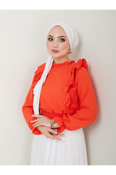 VOLT CLOTHİNG Women's Ayrobin Ruffle Blouse