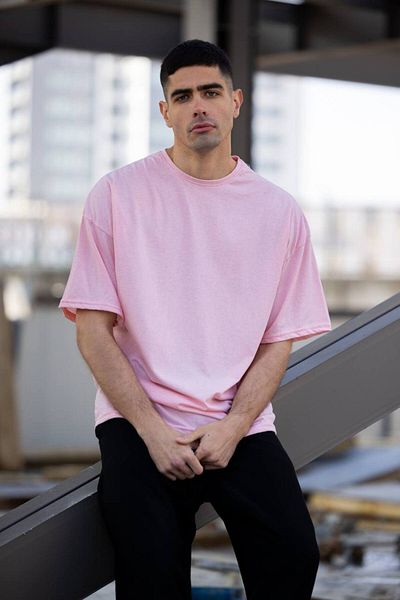 WOODROFFE Απλό Basic Unprinted Ανδρικό μπλουζάκι Oversize Loose Boyfirend