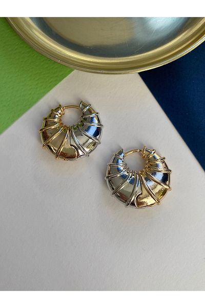 Pinery Jewels Vip Series - Seashell Brass Plated Earrings Pair