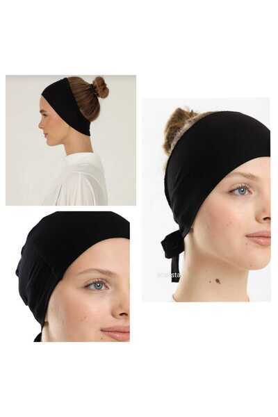 Shalista Набір з 3 чорних банданів - чарівний бандана, що зменшує ковзання, бандана з зав'язками KSB3