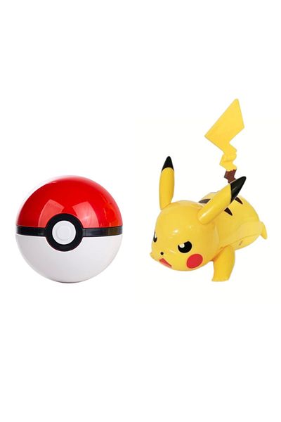 ThreeMB Toys كرة البوكيمون الأصلية المرخصة - كرة بيكاتشو مع الأسلحة، بدون صندوق