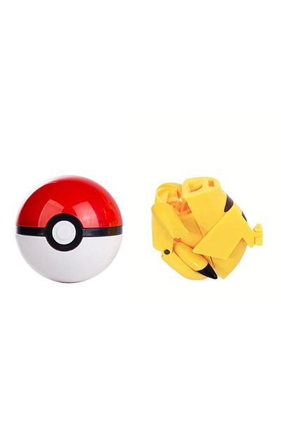 ThreeMB Toys كرة البوكيمون الأصلية المرخصة - كرة بيكاتشو مع الأسلحة، بدون صندوق