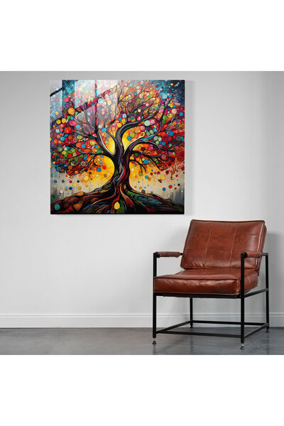 PaintedAnarchy Yaşam Ağacı Duvarı Dekorasyonu, Pop Art Resmi, Kanvas Tablo, Hayat Ağacı, Kalın
