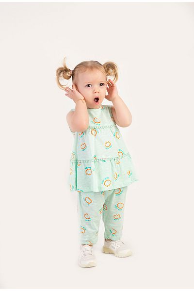 Harika KIDS طقم تونيك للفتيات الصغيرات من الأعلى إلى الأسفل