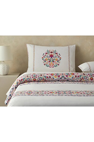 English Home Σετ Παπλωματοθήκης Folk Blossom Single Φούξια 160 x 220 cm