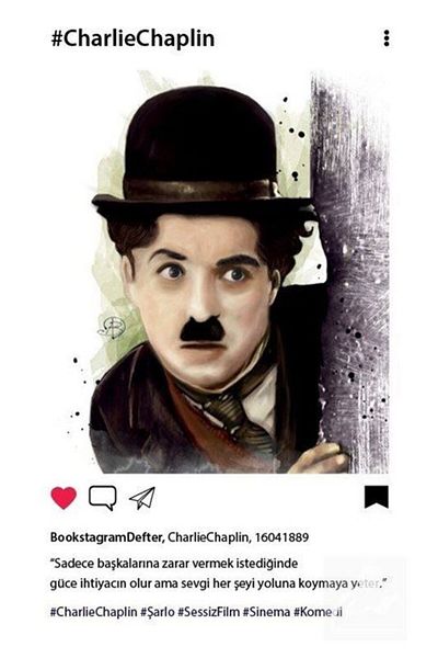 Aylak Adam Hobi Charlie Chaplin - Bookstagram Notebook
