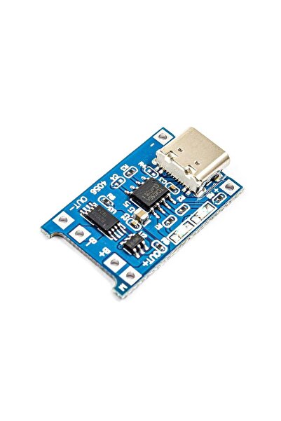TLS Robotik Tp4056 18650 Li-ion Korumalı Usb Type-c Girişli Şarj Modülü