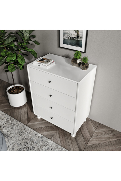 Genel Markalar Mobilya Hayal 4 Çekmeceli Beyaz Şifonyer