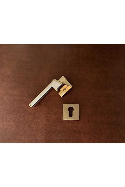 KOLDOOR Yale Steel Door Albatros Volvo Inox Gold - Left Push with Square Badge