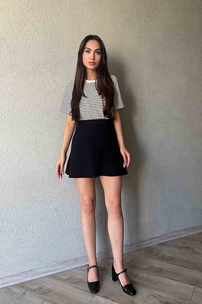Seda Yalçın Atelier Black Flounce Mini Skirt