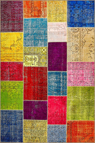 Rugs Modern Halı Modern Mixed Color Checkered Geometric Woven Base and Decora...