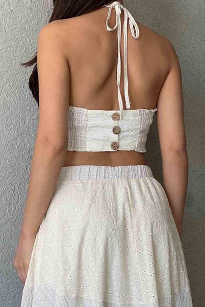 Seda Yalçın Atelier Bej Bağlamalı Arkası Düğmeli Büstiyer