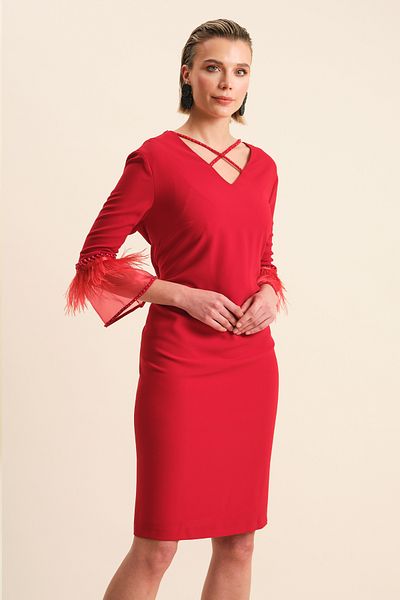 VERDA V-Neck Sleeves Detailed Evening Dress