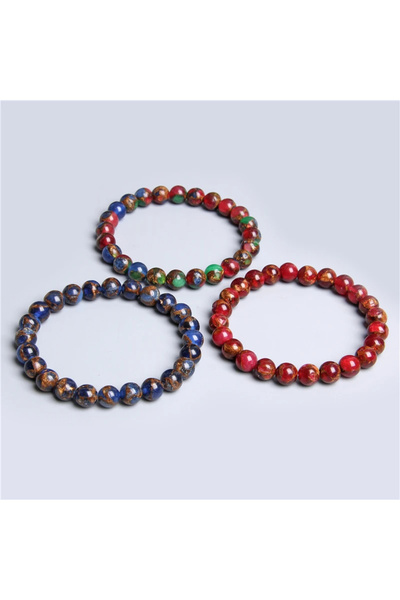 RİTON Sertifikalı Doğal Mozaik Kırmızı Kuvars Taşı Bileklik