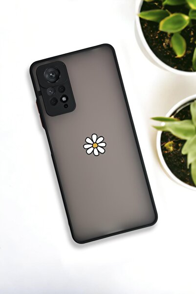 mooodcase Xiaomi Redmi Note 11 Pro Uyumlu Papatya Desenli Buzlu Şeffaf Lüx Telefon Kılıfı