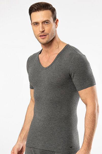 Cacharel 1602 Erkek Termal Kısa Kol V Yaka T-shirt