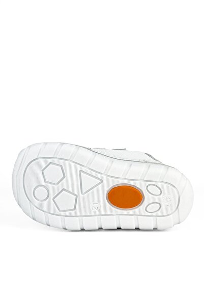 Cici Bebe Ayakkabı Genuine Leather White Heart Patterned Baby Girl First Step Shoes