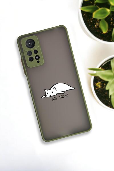mooodcase Xiaomi Redmi Note 11 Pro Uyumlu Not Today Desenli Buzlu Şeffaf Lüx Telefon Kılıfı
