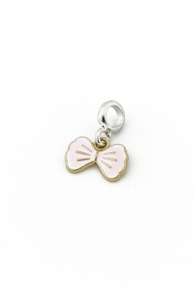 Limezon Bow Tie Colorful Pink Steel Charm - Hanging Design