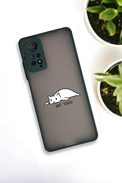mooodcase Xiaomi Redmi Note 11 Pro Uyumlu Not Today Desenli Buzlu Şeffaf Lüx Telefon Kılıfı