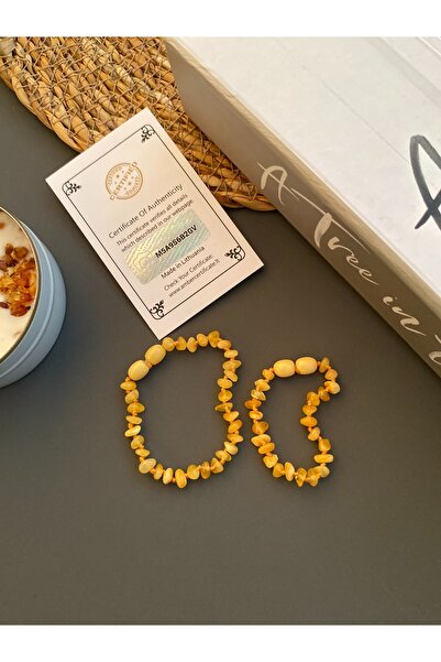 Kotryna Damla Amber Yellow Color Mother Baby Bracelet