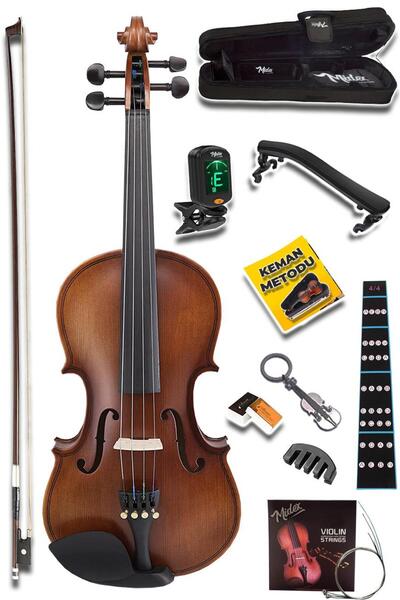 Midex Lma-644-pak Profesyonel Keman 4/4 Tam Boy (YASTIK TUNER SUSTURUCU YEDEK TEL ÇANTA YAY REÇİNE METOD)