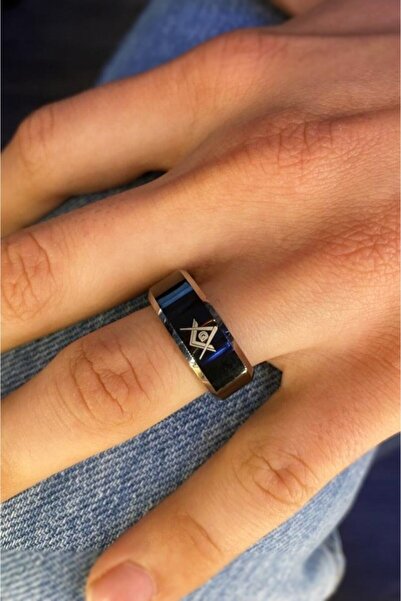 celikchi Erkek Tungsten Siyah Renk Sembol Detay Yüzük