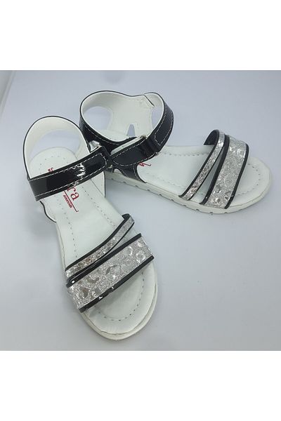 NewOneMall White Silver Girls' Sandals Hologram Phylon (light) Soft Sole Velcro Sandals